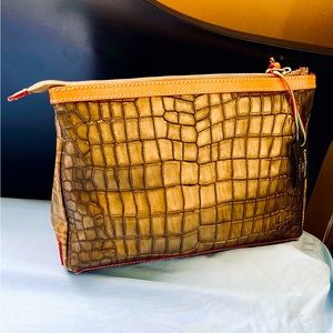 NWT Leather Italian Designer Oversized Clutch